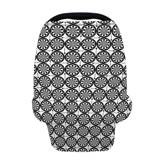 Black And White Dartboard Pattern Print Baby Seat Cover