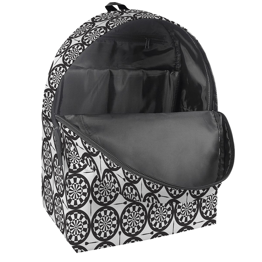 Black And White Dartboard Pattern Print Backpack