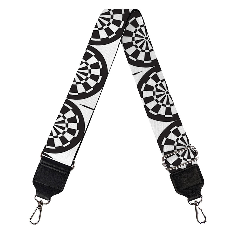 Black And White Dartboard Pattern Print Bag Strap