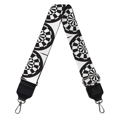 Black And White Dartboard Pattern Print Bag Strap