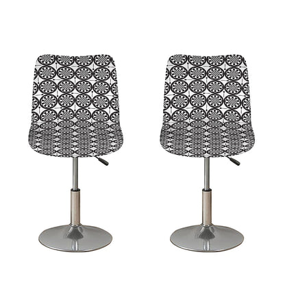 Black And White Dartboard Pattern Print Bar Stool Covers