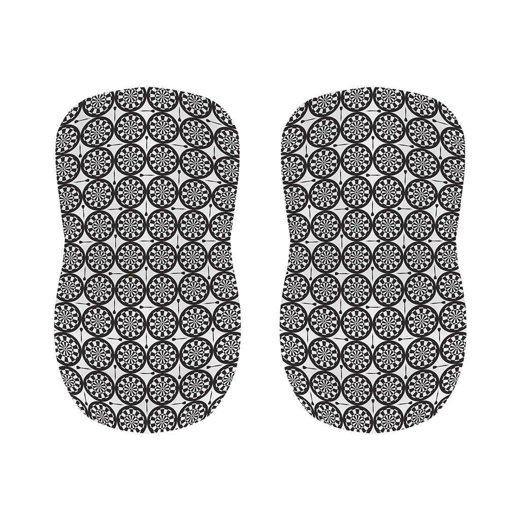 Black And White Dartboard Pattern Print Bar Stool Covers