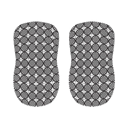 Black And White Dartboard Pattern Print Bar Stool Covers