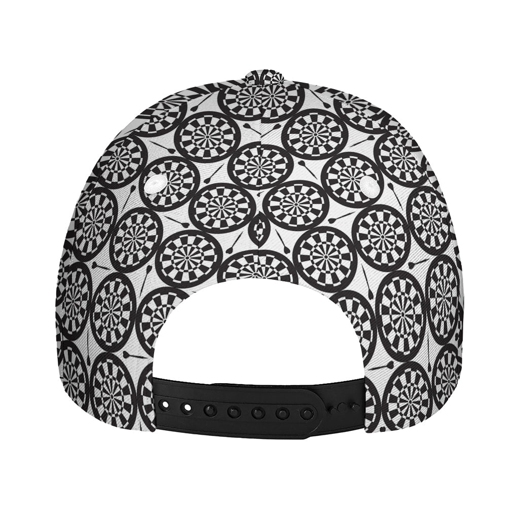 Black And White Dartboard Pattern Print Baseball Cap