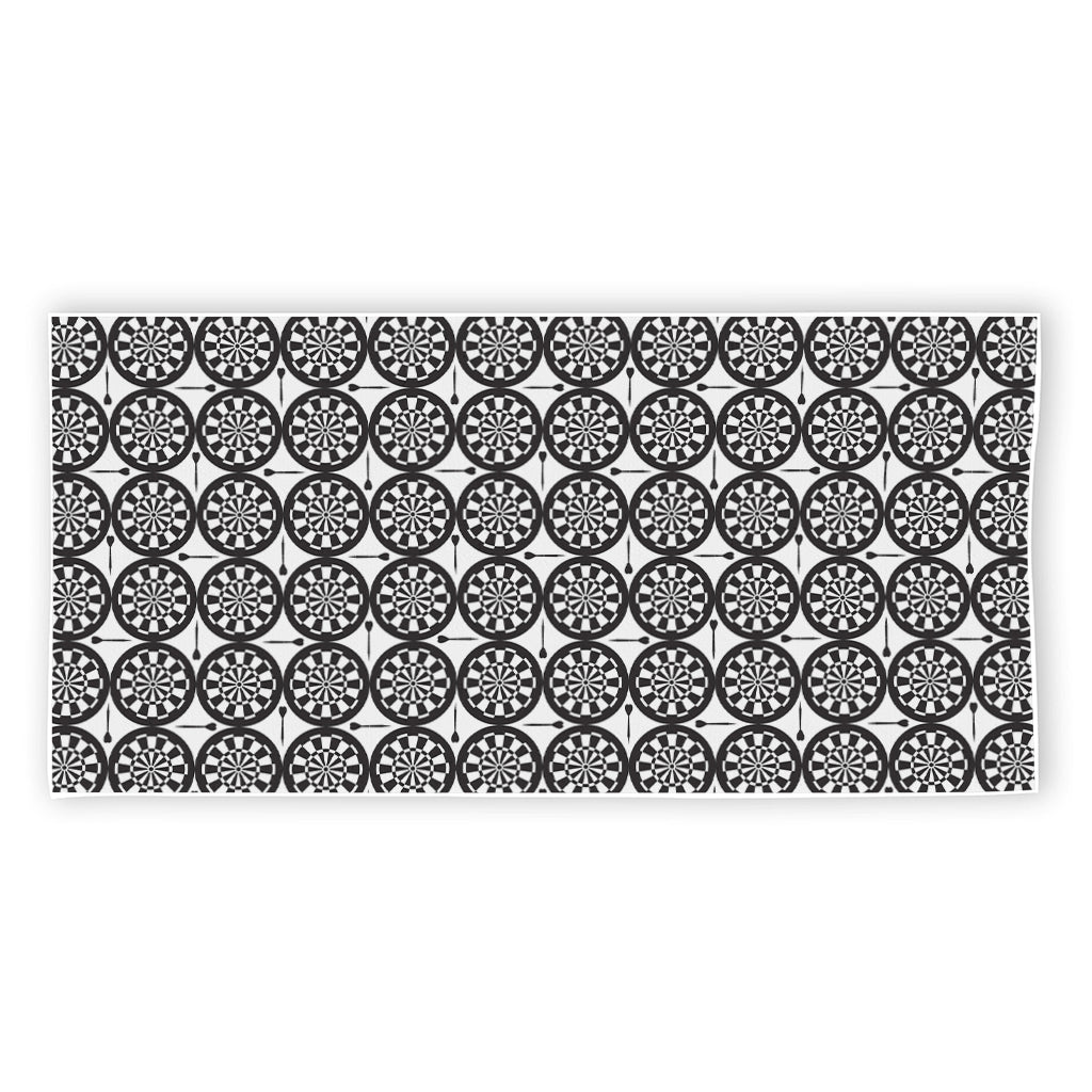 Black And White Dartboard Pattern Print Beach Towel