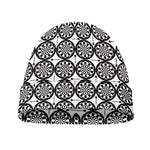 Black And White Dartboard Pattern Print Beanie