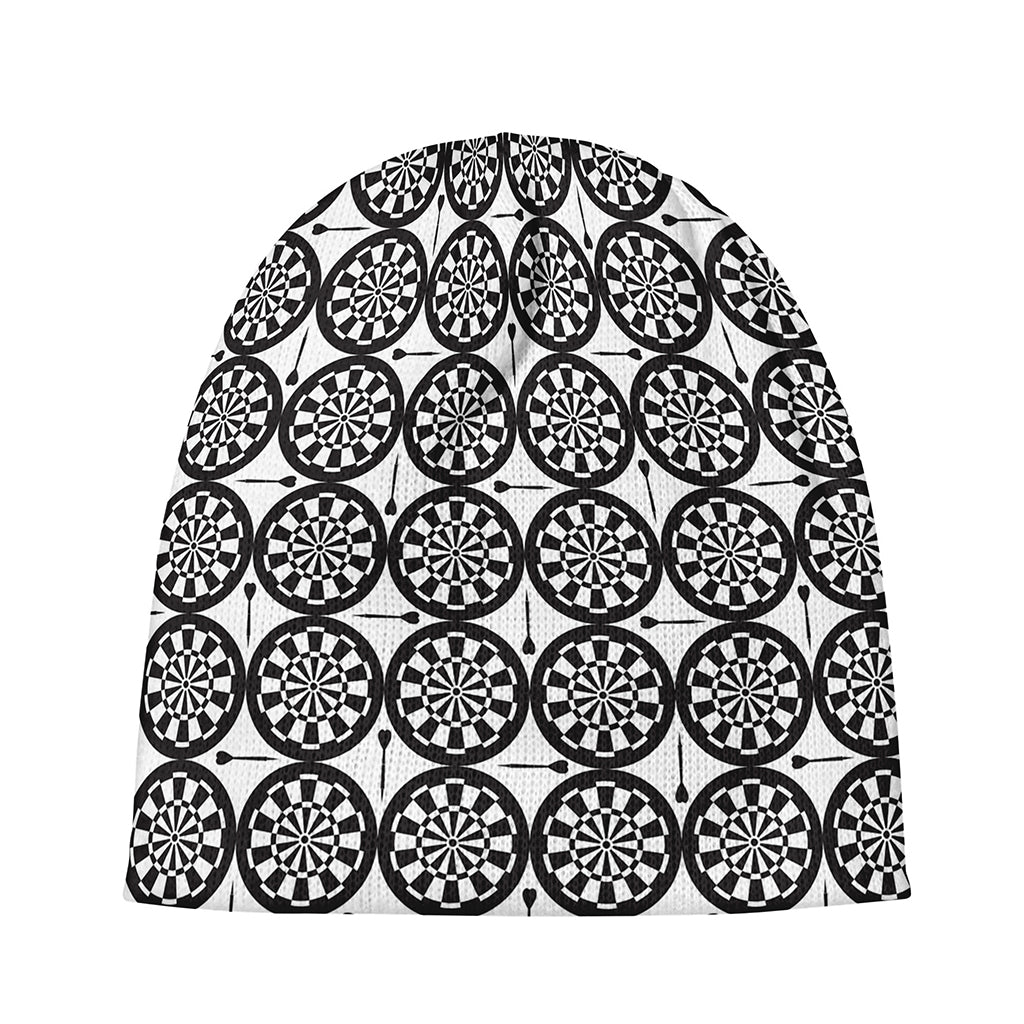 Black And White Dartboard Pattern Print Beanie