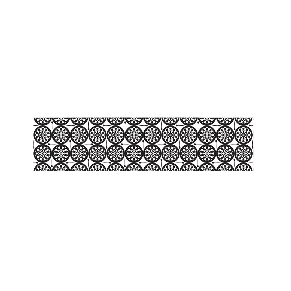 Black And White Dartboard Pattern Print Bed Runner