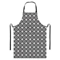 Black And White Dartboard Pattern Print Bib Apron With Pocket