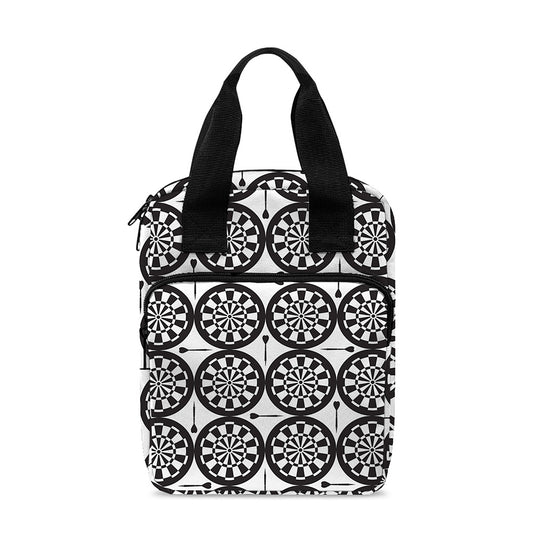 Black And White Dartboard Pattern Print Bible Tote Bag
