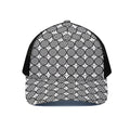Black And White Dartboard Pattern Print Black Mesh Trucker Hat