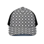 Black And White Dartboard Pattern Print Black Mesh Trucker Cap