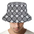 Black And White Dartboard Pattern Print Bucket Hat