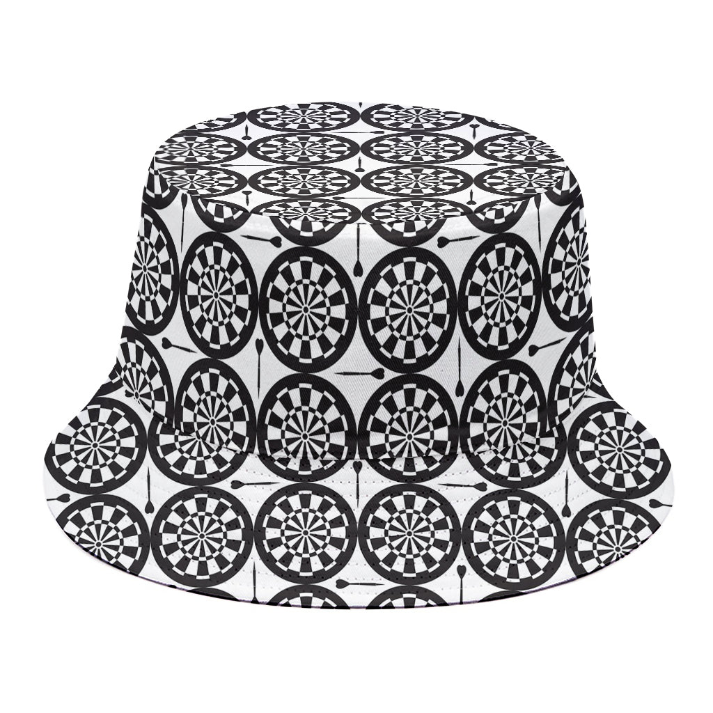 Black And White Dartboard Pattern Print Bucket Hat