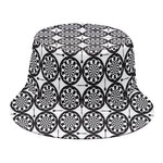 Black And White Dartboard Pattern Print Bucket Hat