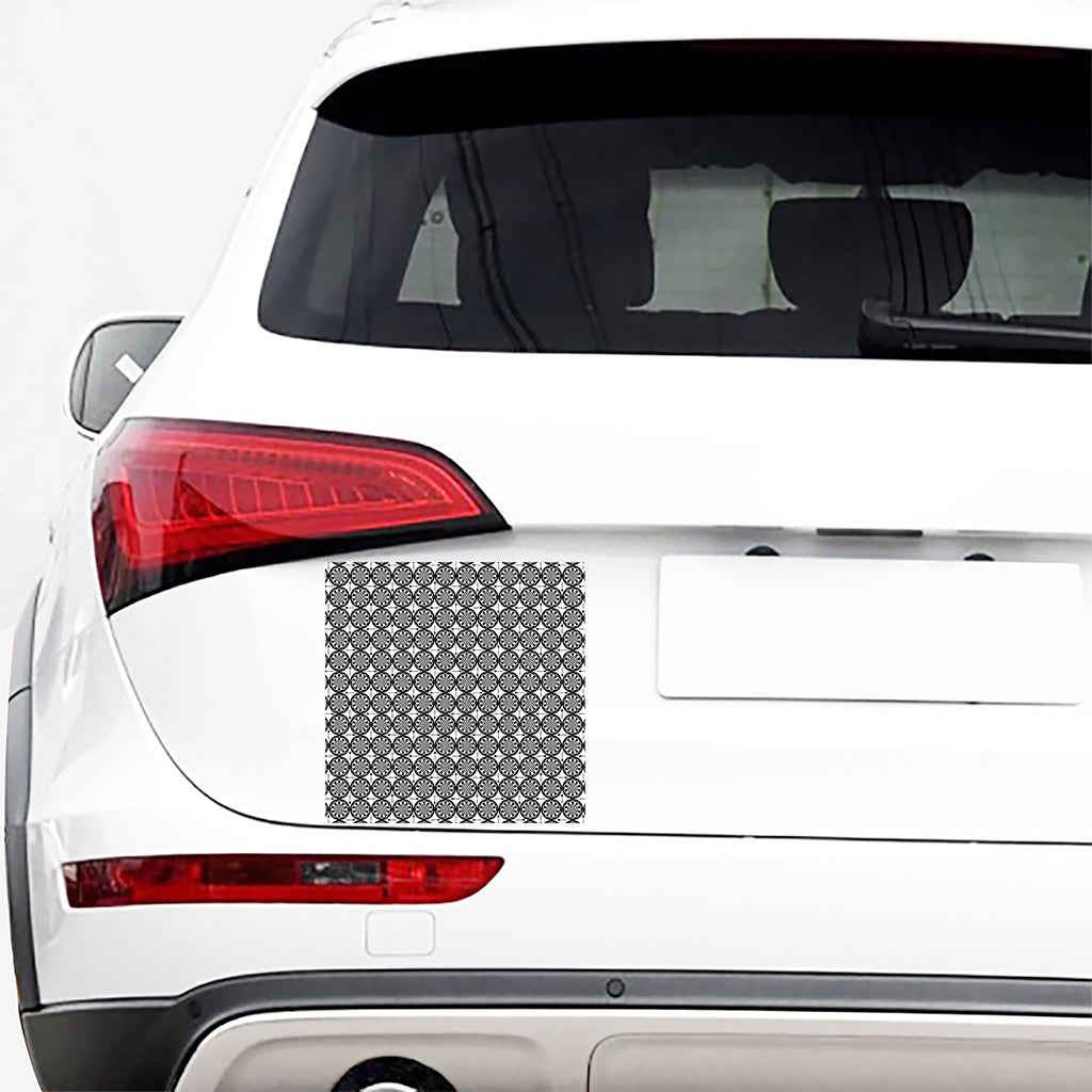 Black And White Dartboard Pattern Print Car Sticker
