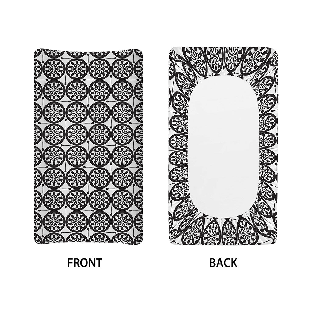 Black And White Dartboard Pattern Print Changing Pad Cover
