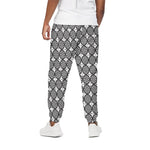 Black And White Dartboard Pattern Print Cotton Pants