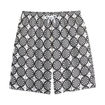 Black And White Dartboard Pattern Print Cotton Shorts