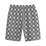Black And White Dartboard Pattern Print Cotton Shorts