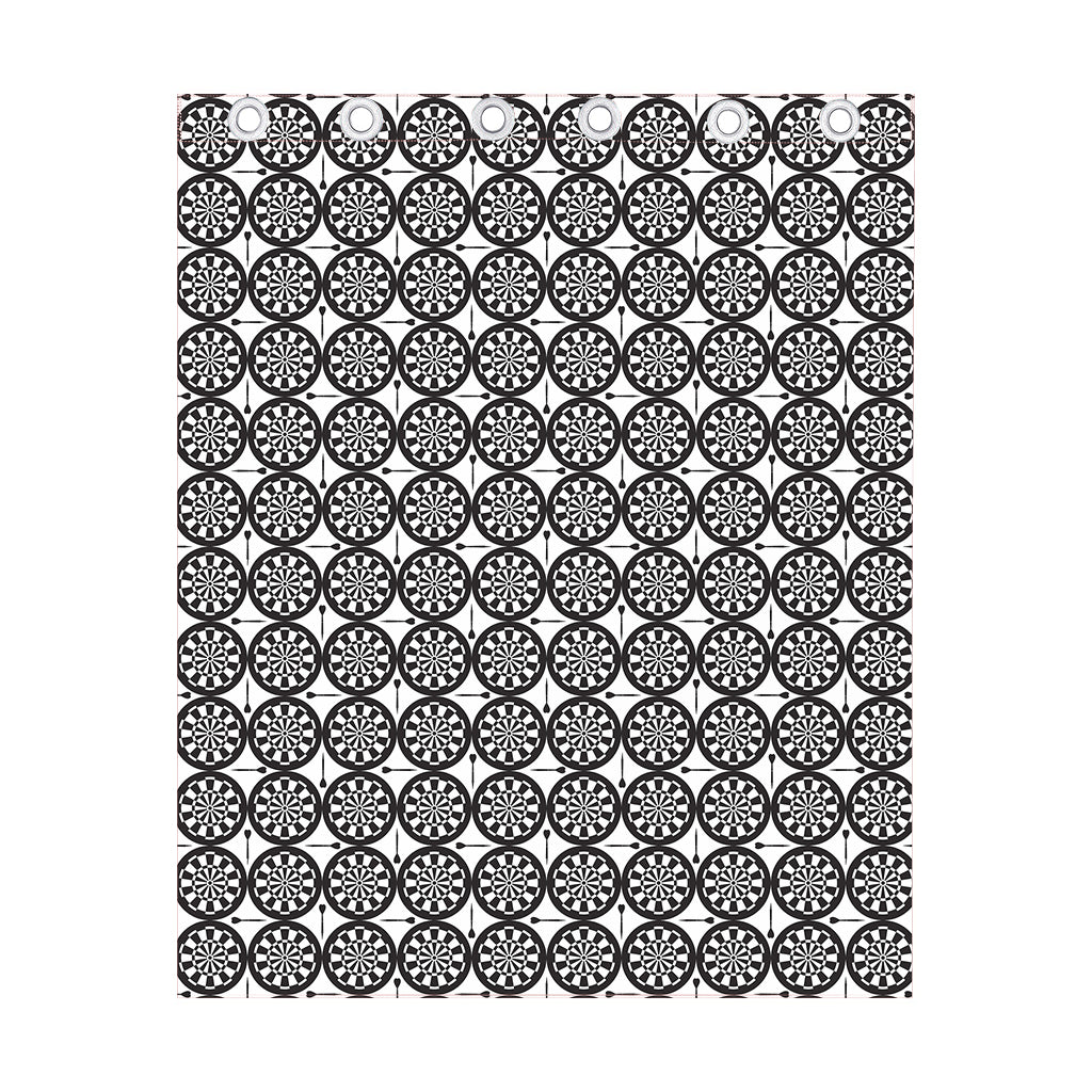 Black And White Dartboard Pattern Print Curtain
