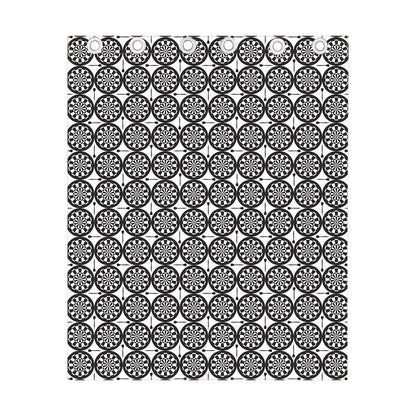 Black And White Dartboard Pattern Print Curtain