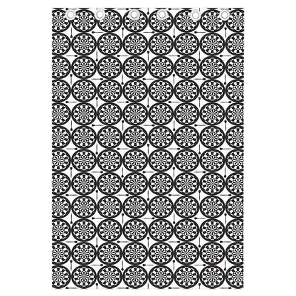 Black And White Dartboard Pattern Print Curtain