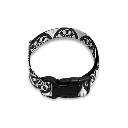 Black And White Dartboard Pattern Print Dog Collar