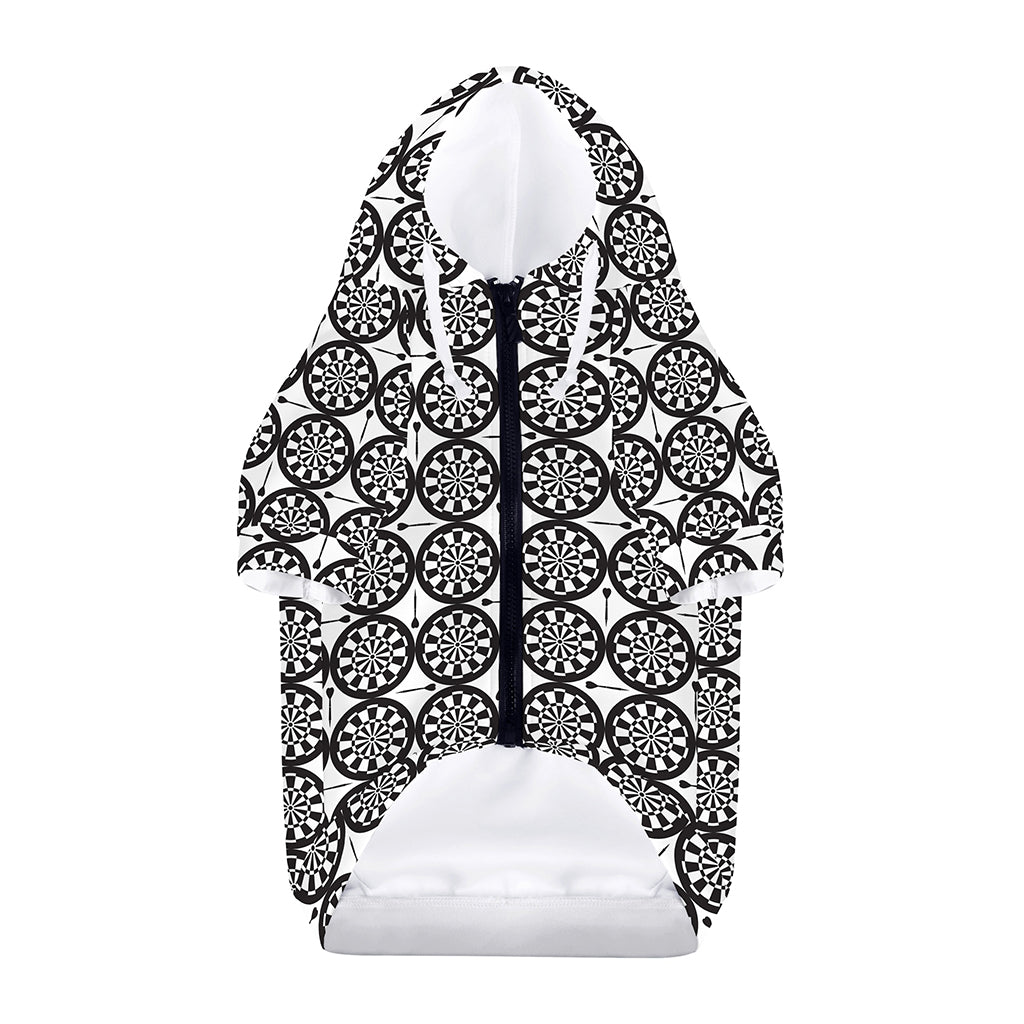 Black And White Dartboard Pattern Print Dog Zip Up Hoodie