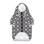 Black And White Dartboard Pattern Print Dog Zip Up Hoodie