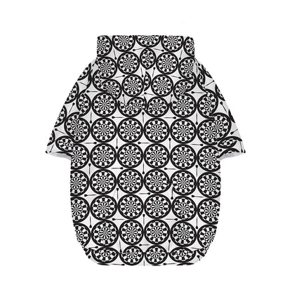 Black And White Dartboard Pattern Print Dog Zip Up Hoodie