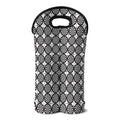 Black And White Dartboard Pattern Print Double Neoprene Wine Tote