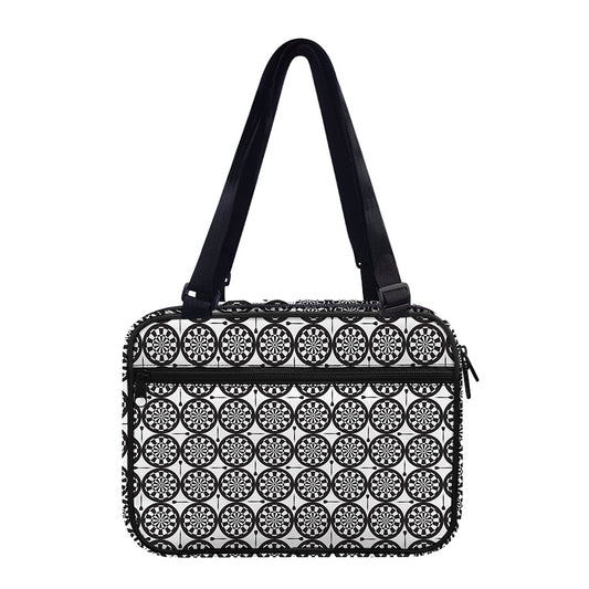 Black And White Dartboard Pattern Print Double Strap Bible Bag