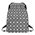 Black And White Dartboard Pattern Print Drawstring Backpack
