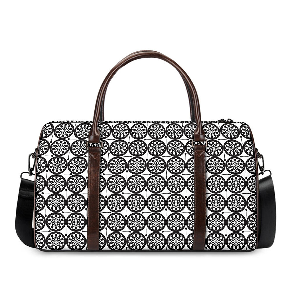 Black And White Dartboard Pattern Print Duffle Bag