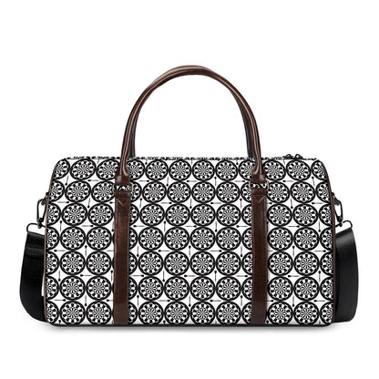 Black And White Dartboard Pattern Print Duffle Bag