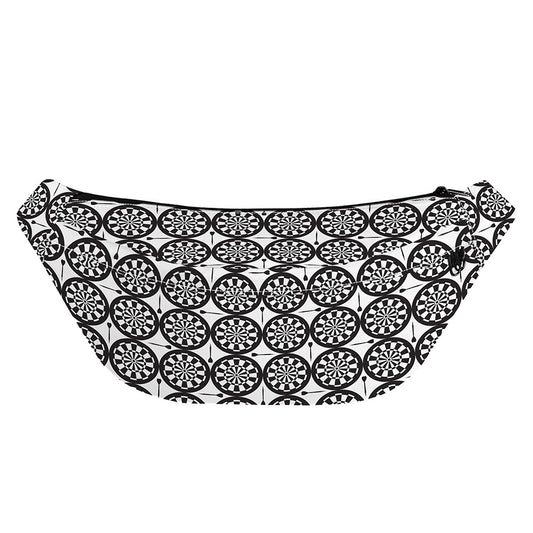 Black And White Dartboard Pattern Print Fanny Pack