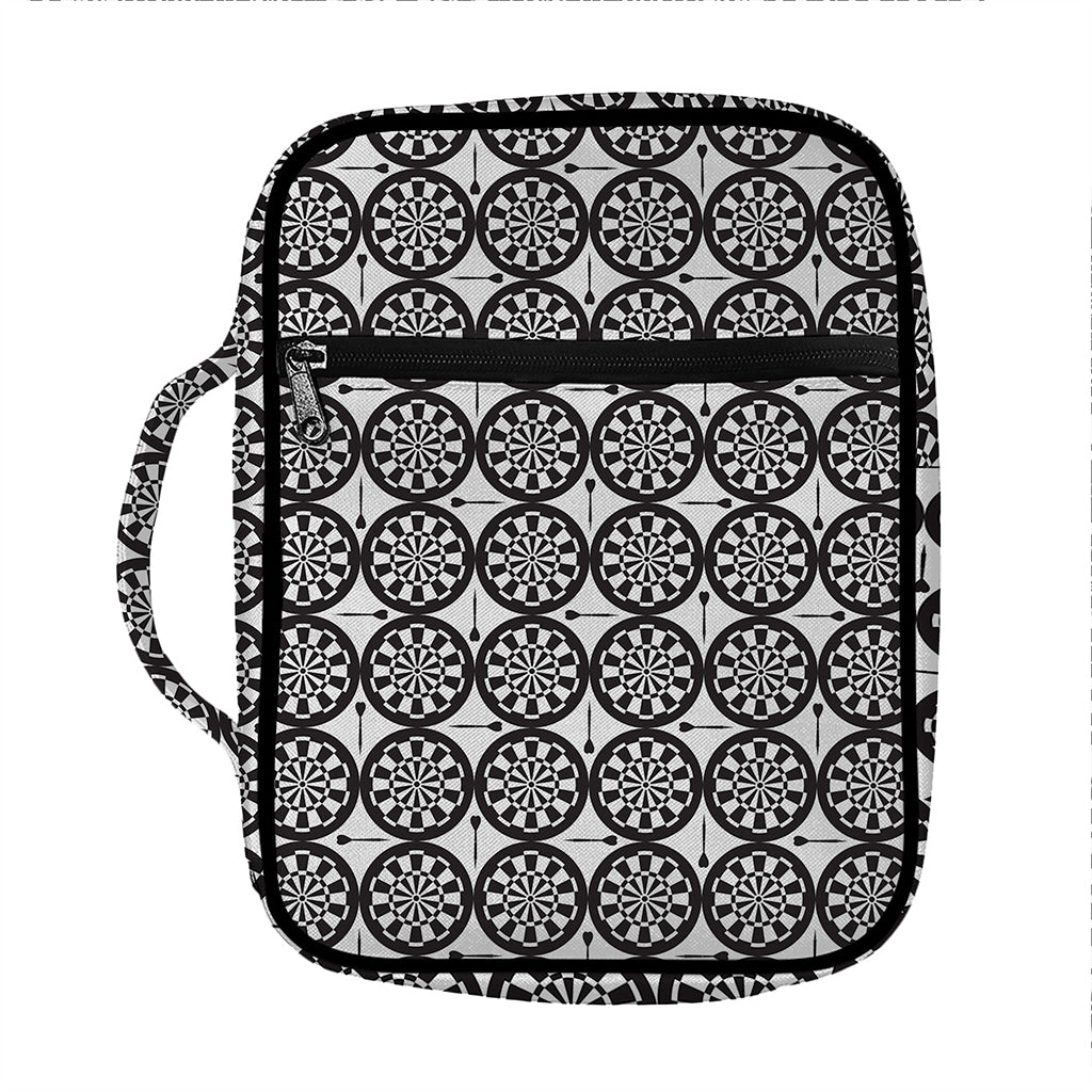 Black And White Dartboard Pattern Print Front Pocket Bible Bag
