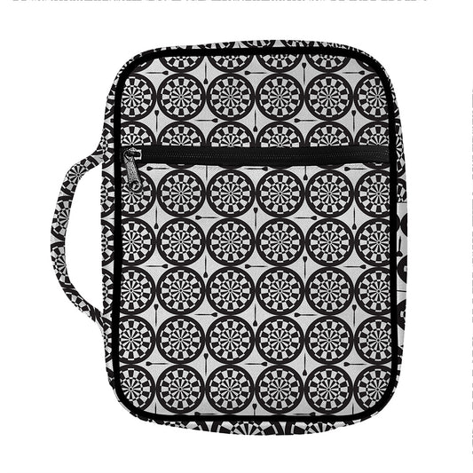 Black And White Dartboard Pattern Print Front Pocket Bible Bag
