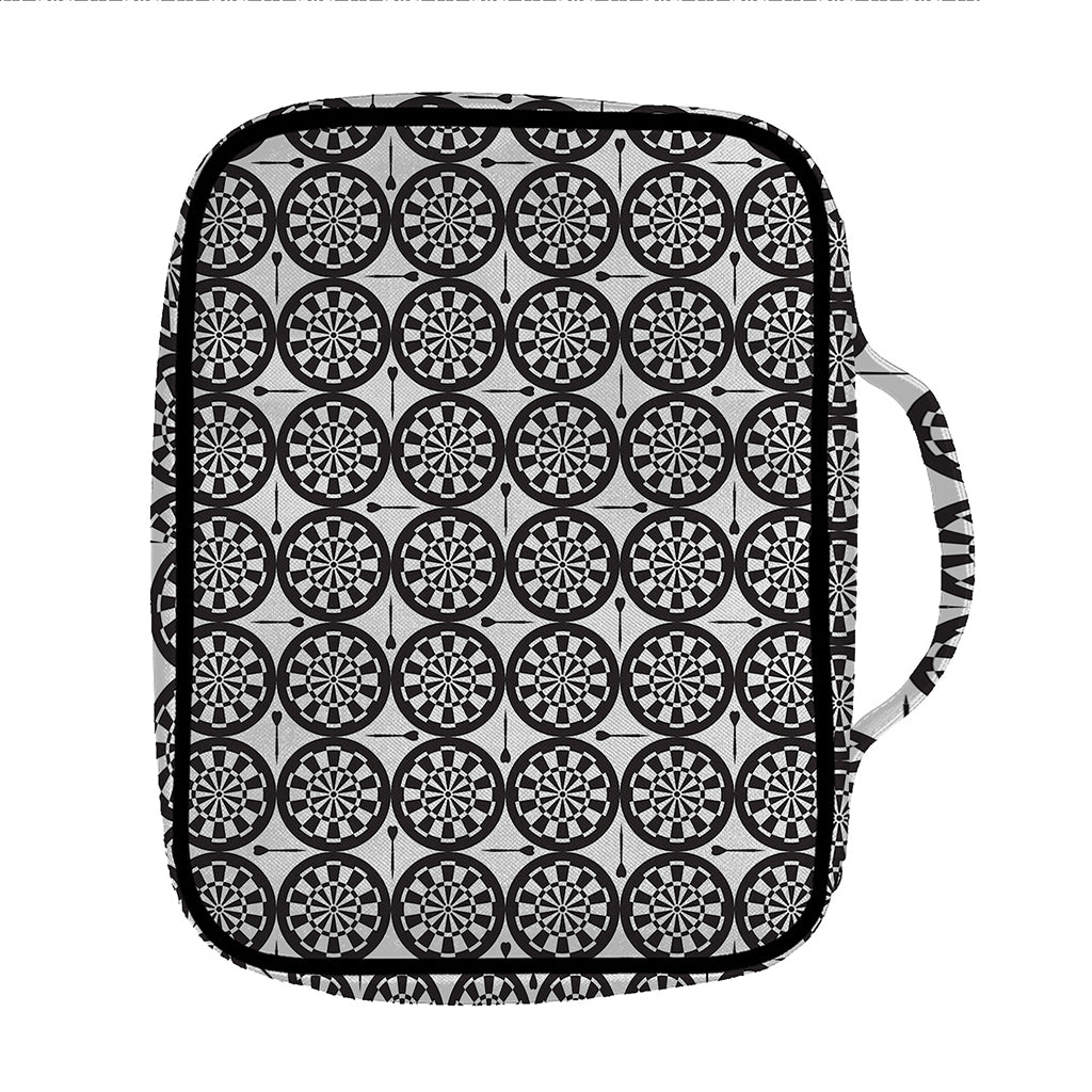 Black And White Dartboard Pattern Print Front Pocket Bible Bag