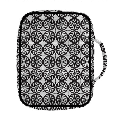 Black And White Dartboard Pattern Print Front Pocket Bible Bag