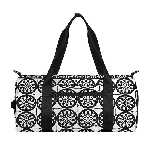 Black And White Dartboard Pattern Print Gym Bag