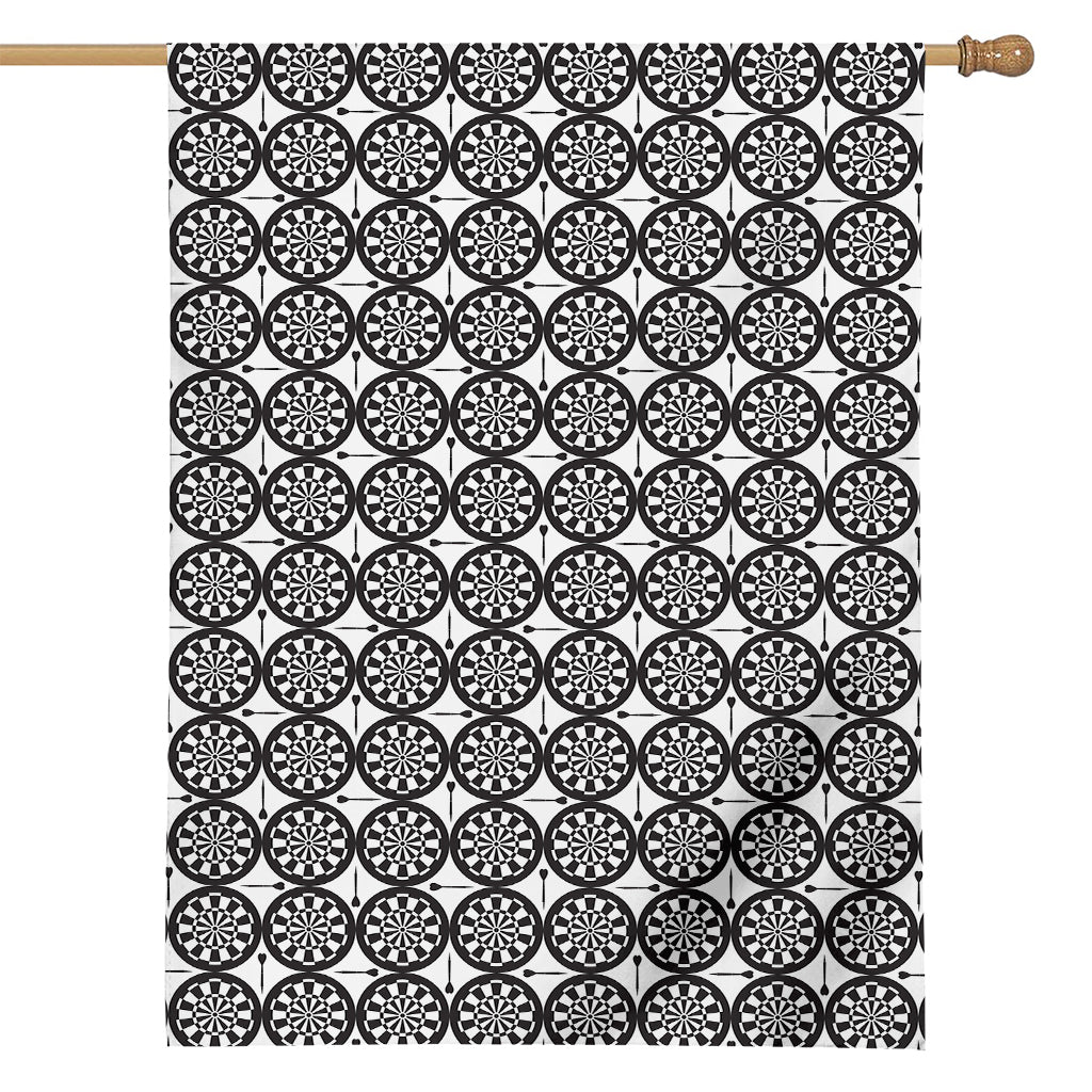 Black And White Dartboard Pattern Print House Flag
