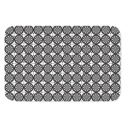 Black And White Dartboard Pattern Print Indoor Door Mat