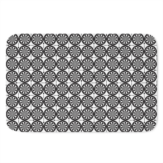 Black And White Dartboard Pattern Print Indoor Door Mat