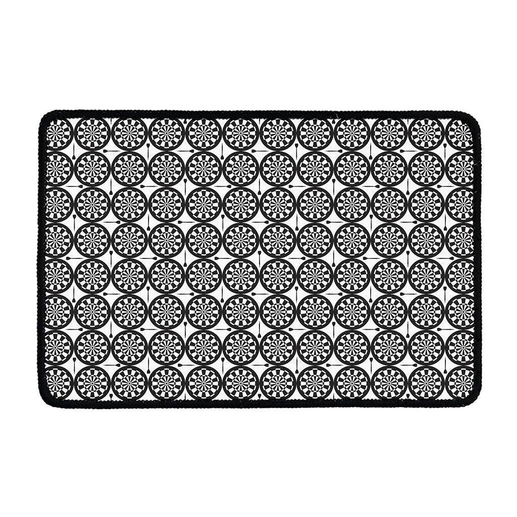Black And White Dartboard Pattern Print Kitchen Mat