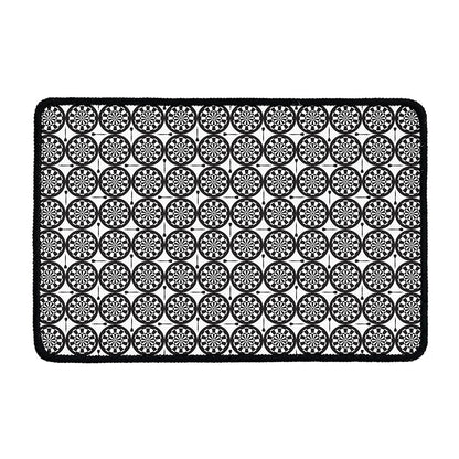 Black And White Dartboard Pattern Print Kitchen Mat