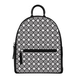 Black And White Dartboard Pattern Print Leather Backpack