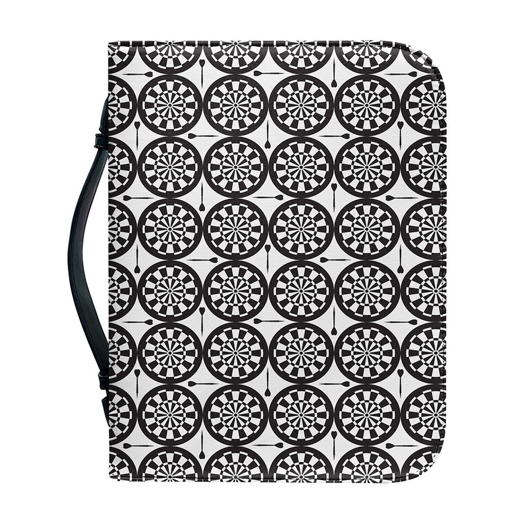 Black And White Dartboard Pattern Print Leather Bible Cover