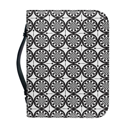Black And White Dartboard Pattern Print Leather Bible Cover